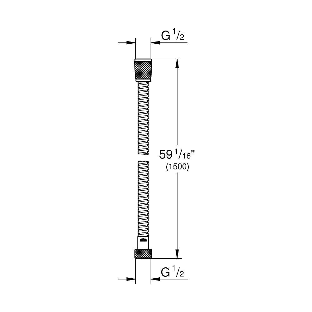 Grohe Relexaflex Metallbrauseschlauch 150cm, Chrom, 28105001-2