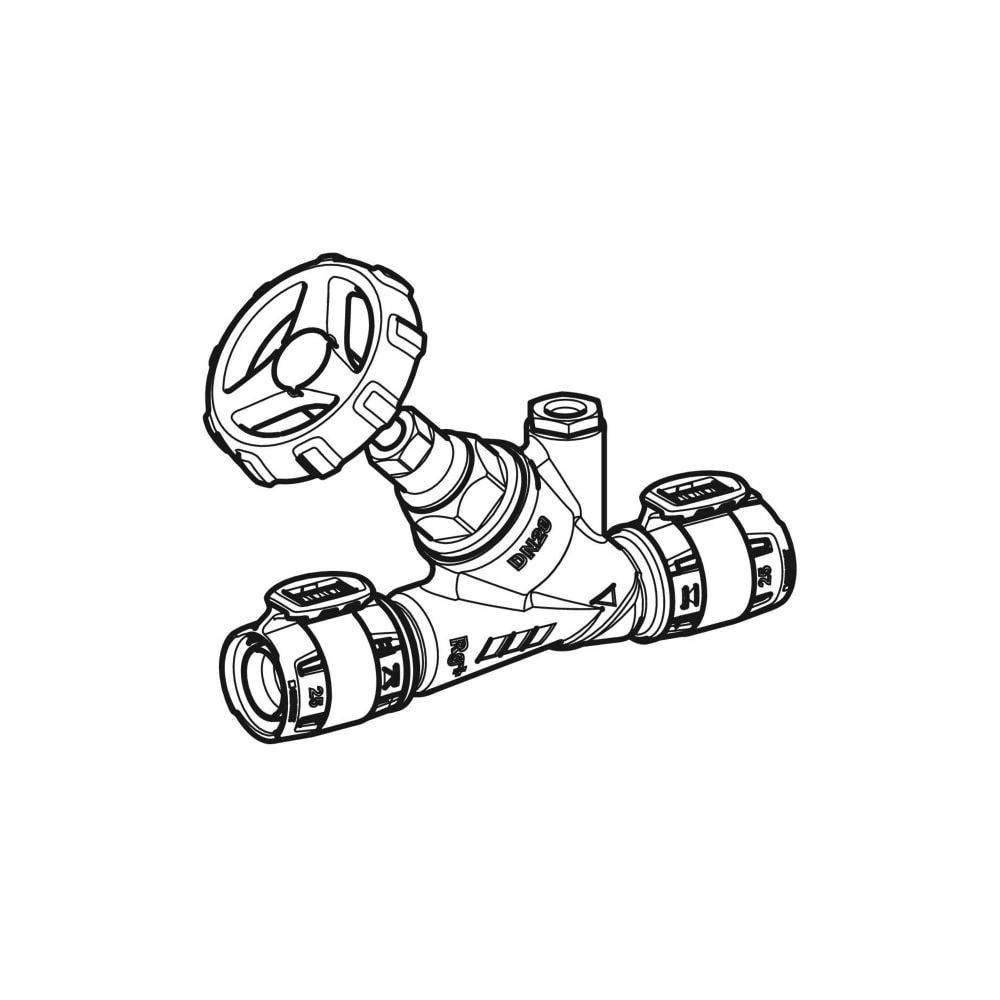 Geberit GE FlowFit, Schrägsitz Absperrventil, RG+, d25mm, 1 Stk.-1