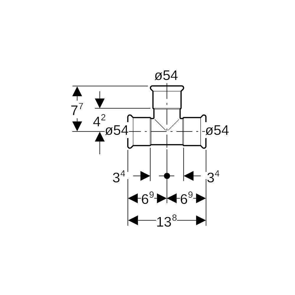 Geberit GE Mapress Therm T-Stk. egal d54mm, NPW, 1 Stk.-3
