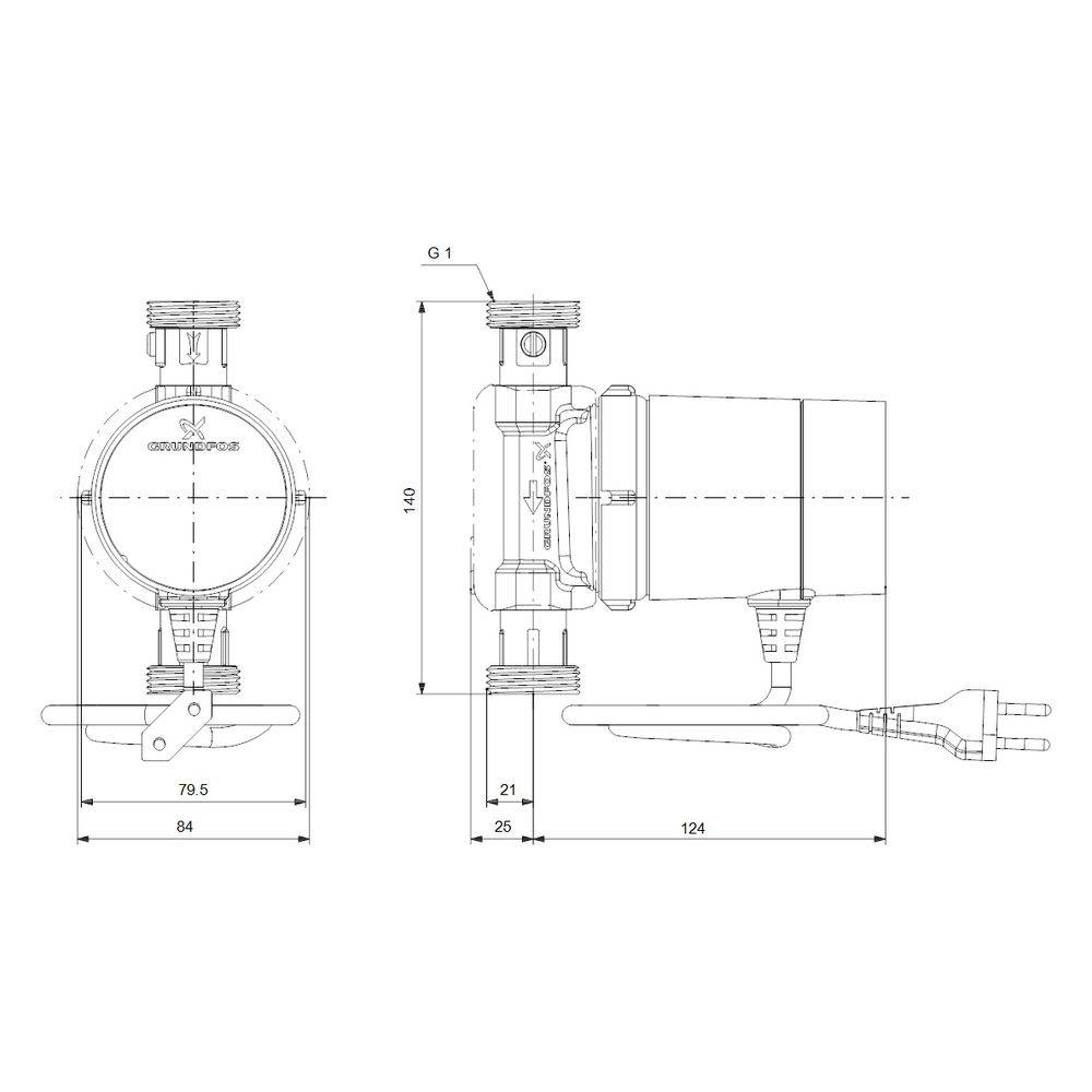 Grundfos Trinkwasser-Zirkulationspumpe, COMFORT 15-14 BX TU, 1 Stk.-2