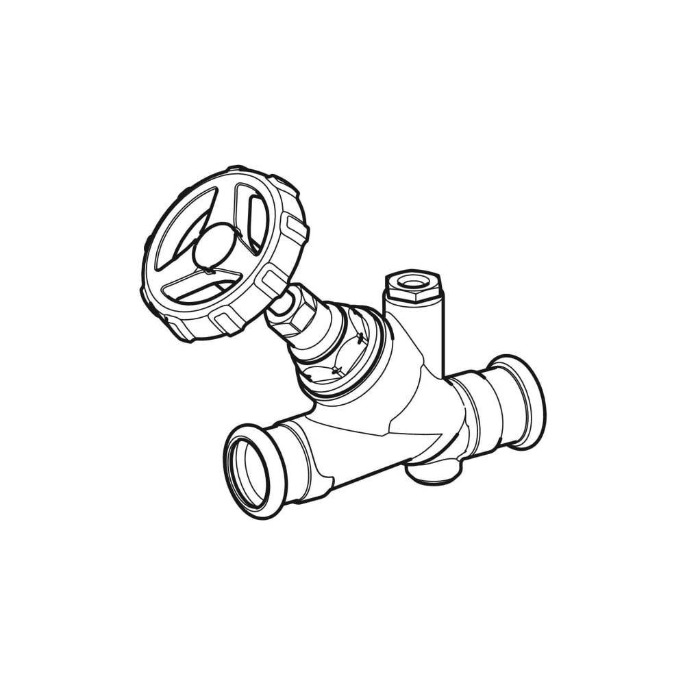 Geberit Schrägsitz-Absperrventil, Mapress Rotguss, Ø35mm, Pressanschlüsse, PN16, 1 Stk.-2