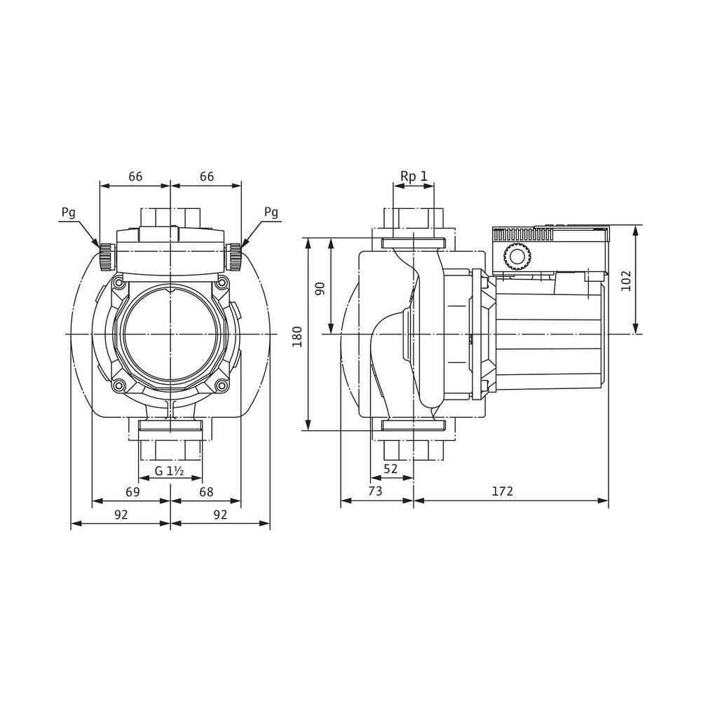 Wilo TOP-Z Nassläufer-Standardpumpe 25/10, 230V, PN 10/16, G 1 1/2", 180W, Rotguss-1