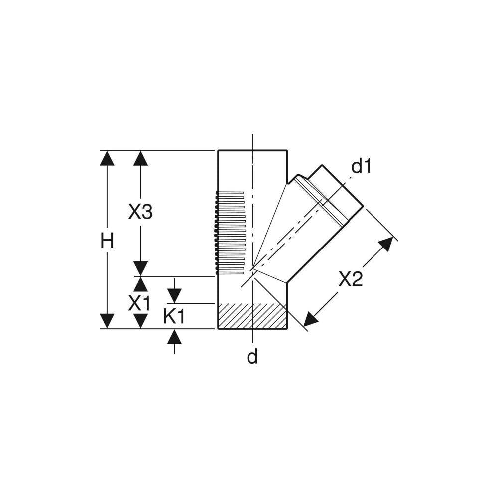 Geberit GE Silent-db20, Abzweiger, 45 Gr., d160/110mm, 1 Stk.-3