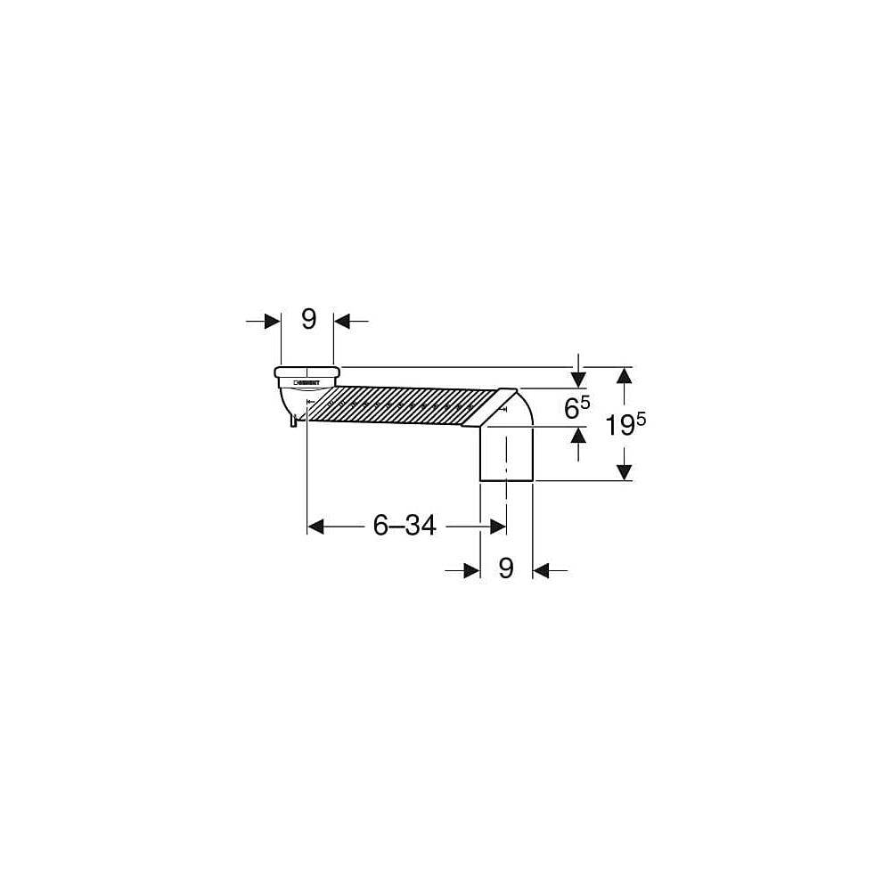 Geberit Versprungbogen für Stand-WC, 90mm, ABS, 131199111-3