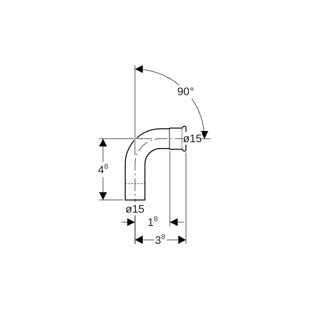 Geberit GE Mapress Therm Bogen mit Einschubende, 90 Gr., d15mm, NPW, 1 Stk.-3