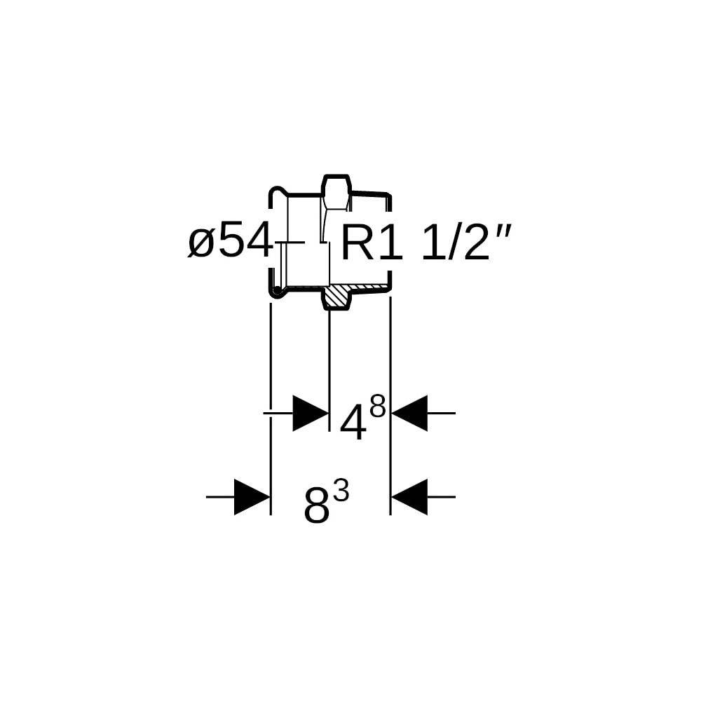 Geberit GE Mapress Therm Uebergang, 54 mm x R 1 1/2, NPW, 1 Stk.-3