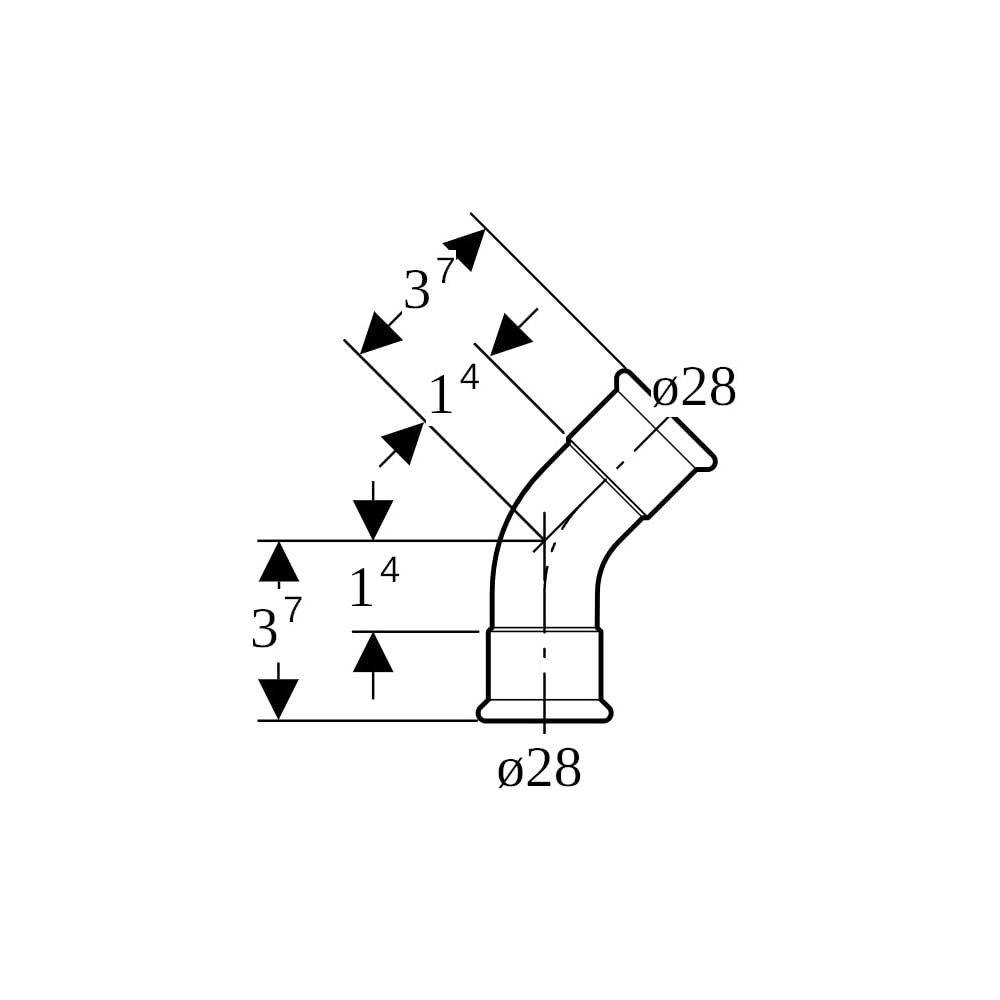 Geberit GE Mapress, Therm, Bogen, 45 Grad, d 28 mm, NPW, 1 Stk.-3