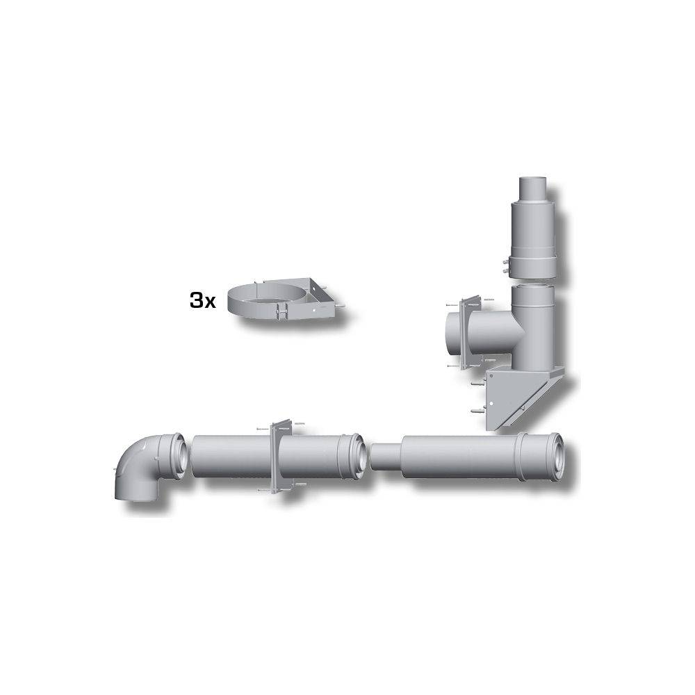 Wolf Paket Abgasleitung DN 60/100 an der Fassade, 2651907Z01-0