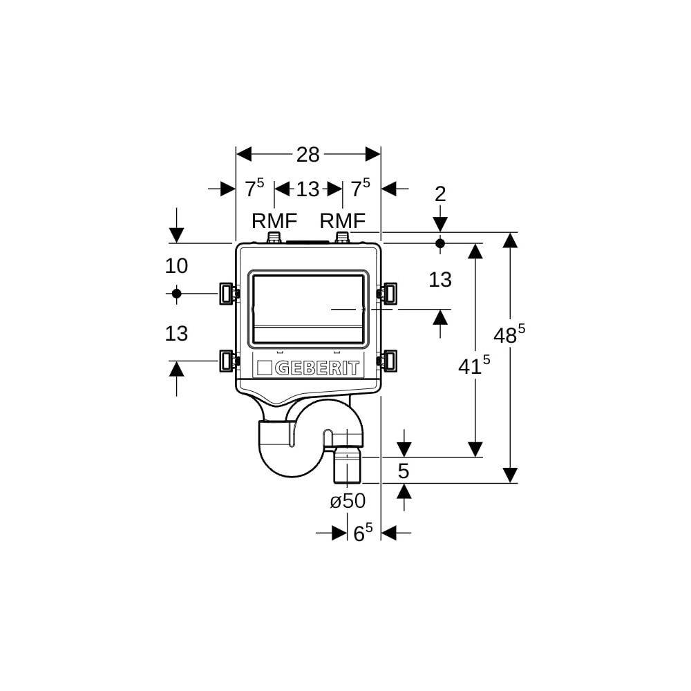 Geberit Hygienespülung HS30, 2 Wasseranschl. ohne Schnittstellen, ohne Sensorik, 1 Stk.-3