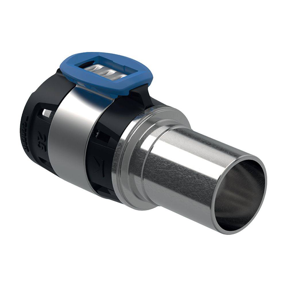 Geberit FlowFit Übergang auf Mapress, mit Einschubende D 40mm, D1 35mm, Edelstahl 1,4401-1