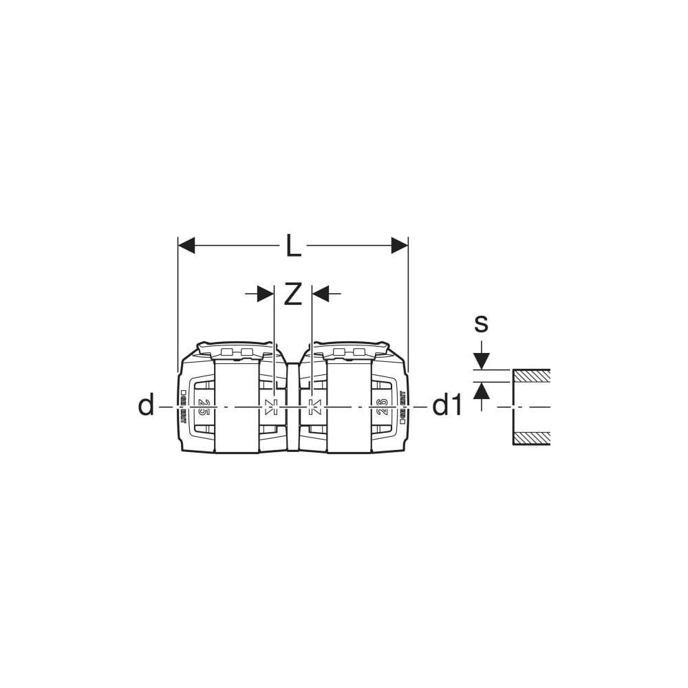 Geberit Übergang auf Fremdsystem FlowFit, DN 12, 16mm, Siliziumbronze, Bronze, 620703001-3