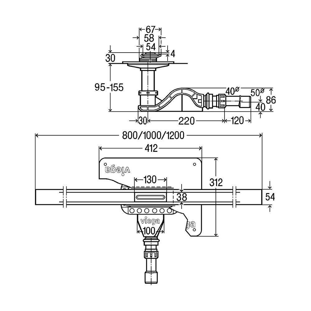 Viega Duschrinne Advantix Cleviva 4981.10 in 1200mm, 1 Stk.-2