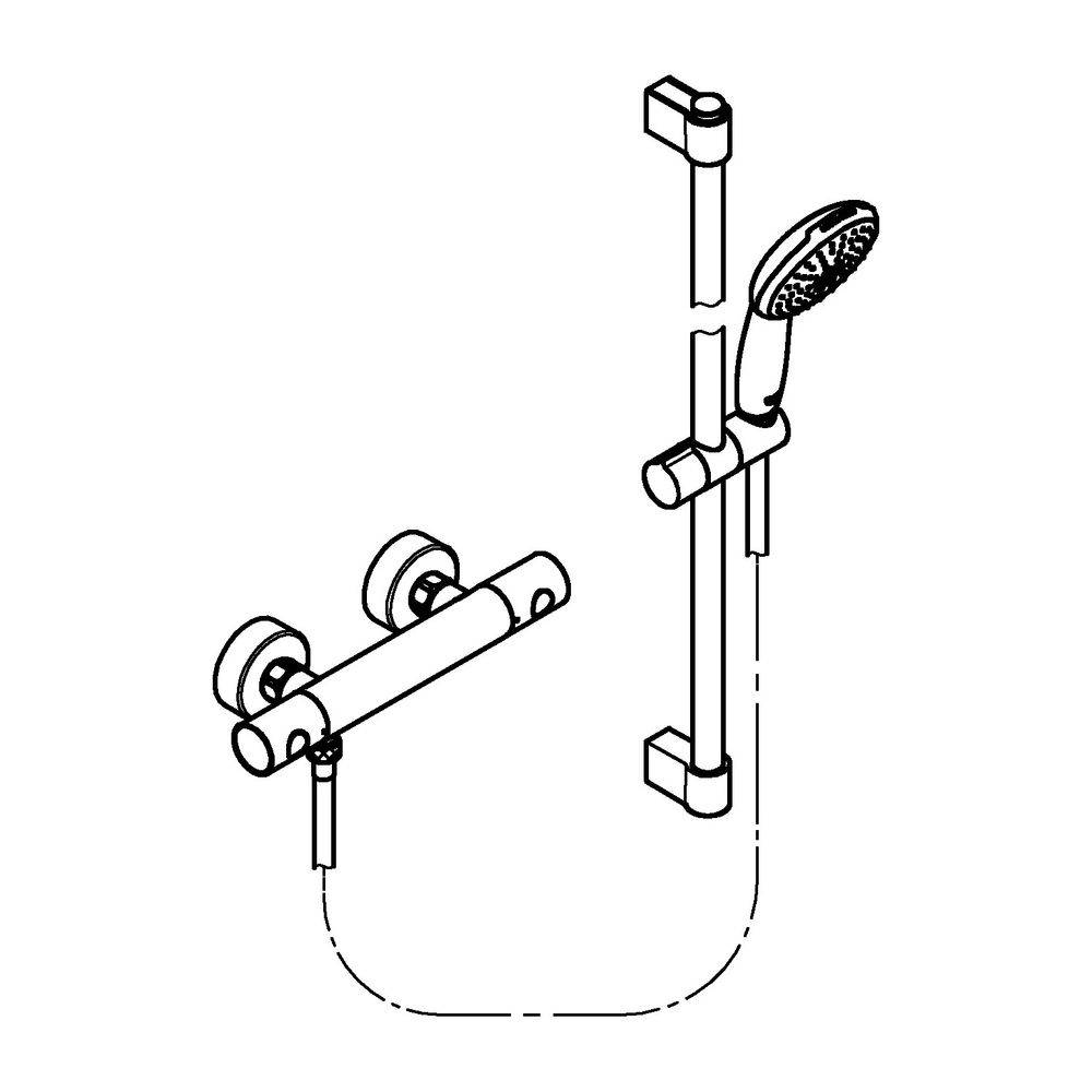 GROHE THM-Brausebatterie Grohtherm 800 C 34768_1 mit Brausegarnitur 600mm chrom-2