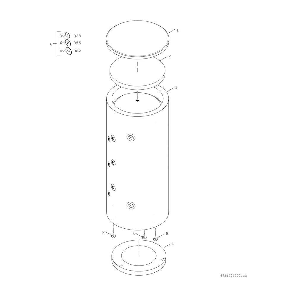 Bosch Pufferspeicher Stora BP 1000 E 1 C für Wärmepumpen CS5000AW, Liter, 2085x990mm-2
