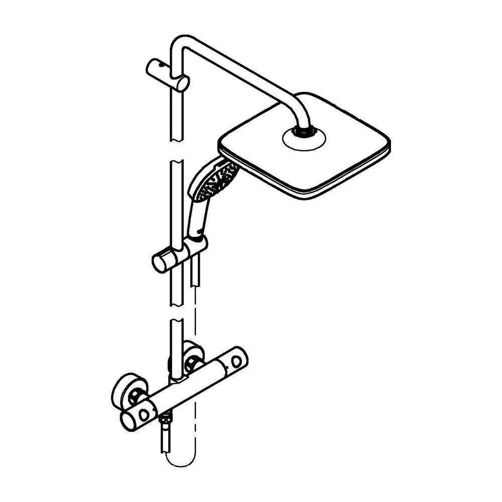 GROHE 26689001 Duschsystem Tempesta Cube System mit Thermostat-Brausebatterie ch-1