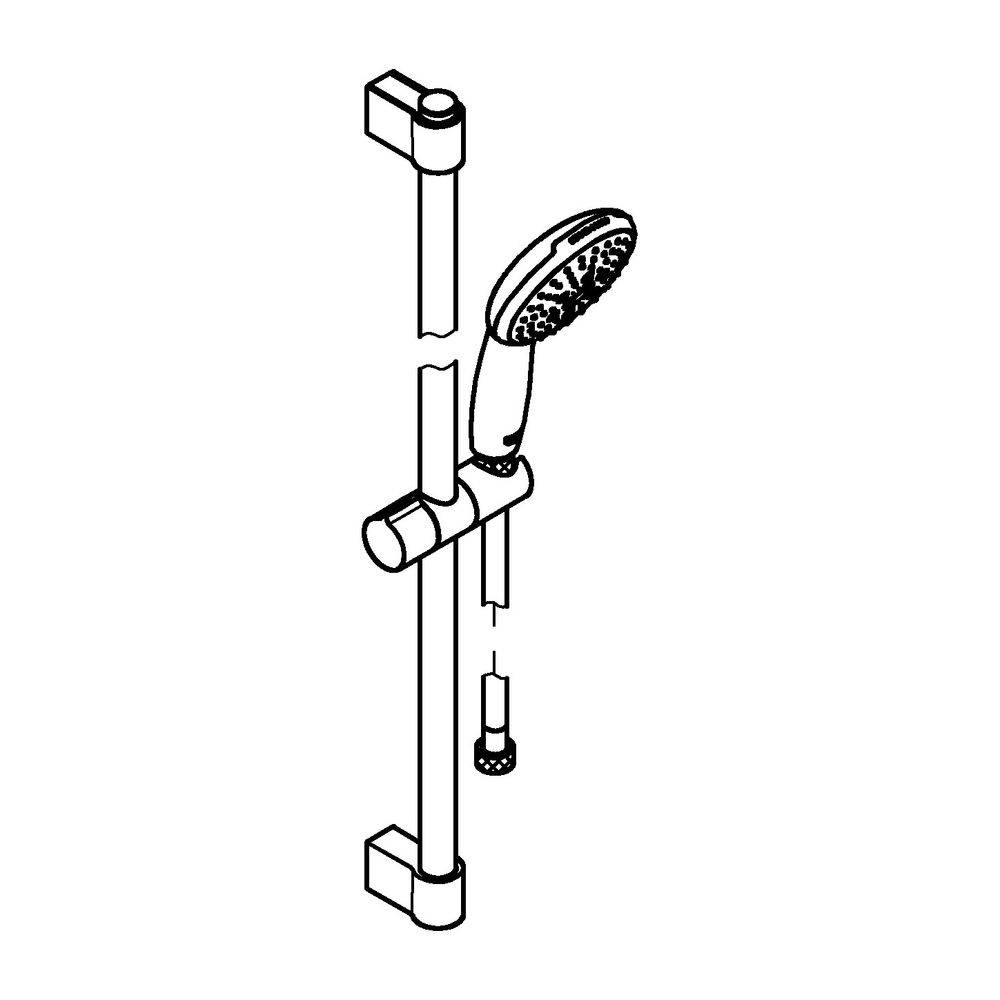 GROHE Brausestangenset Tempesta 110 27644_3 600mm 3 Strahlarten 7,4l chrom-1