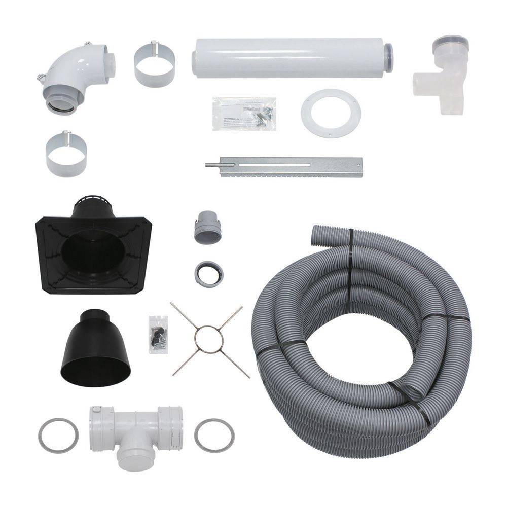 Vaillant Luft-/Abgasführung Paket 1.52 im Schacht flexibel, Anschlussset D 60/100mm aus PP, 0010030864-0