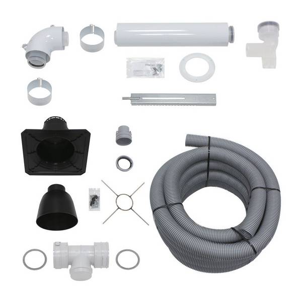 Vaillant Luft-/Abgasführung Paket 1.52 im Schacht flexibel, Anschlussset D 60/100mm aus PP, 0010030864