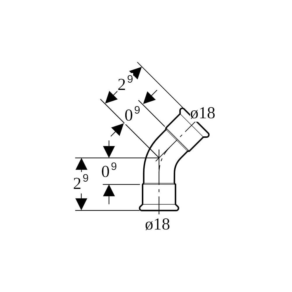 Geberit GE Mapress, Therm Bogen, 45 Gr., d18mm, NPW, 1 Stk.-3