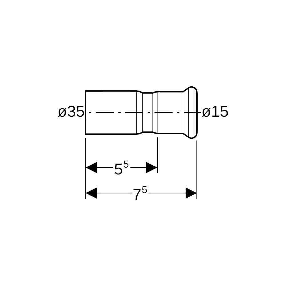 GEBERIT Mapress Therm Reduktion mit Einschubende d35-15-3