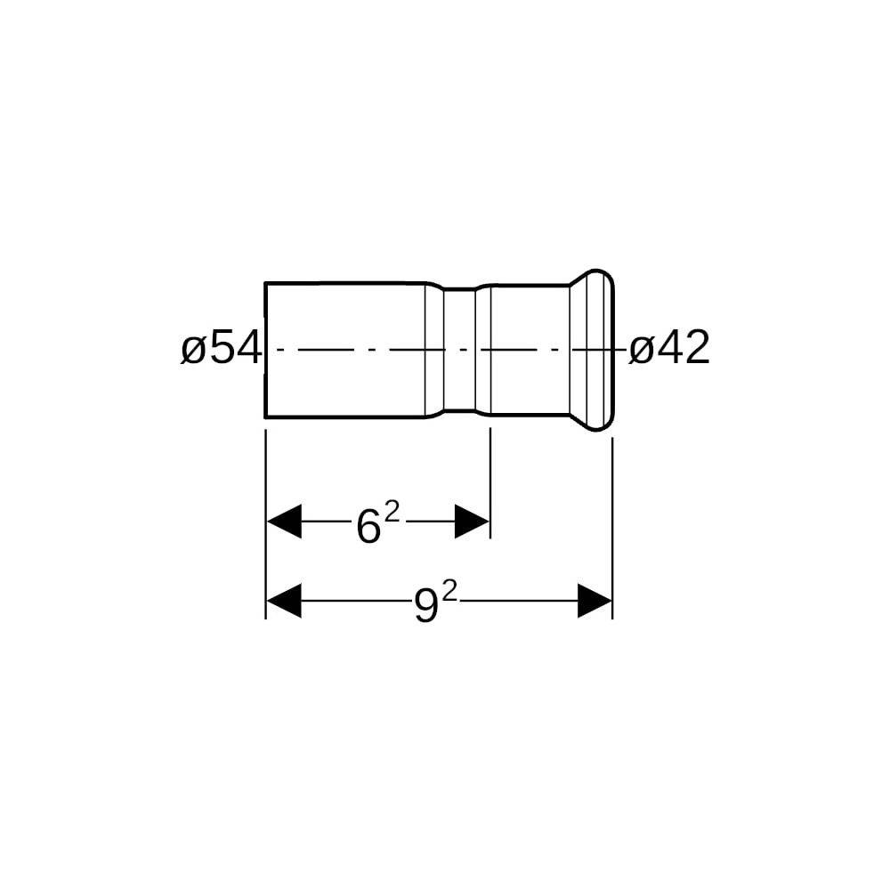 Geberit GE Mapress Therm, Reduktion, Einschubende, d54 x 42mm, NPW, 1 Stk.-3