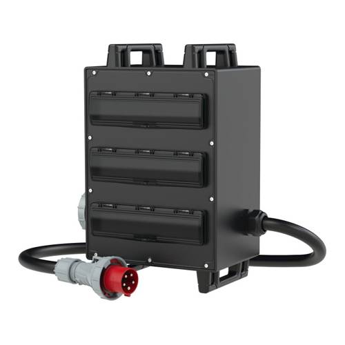 PC ELECTRIC 9545311 - Mobilverteiler mit 2x Tragegriff & 2x Stellfuß (Eingang: 1x CEE-Stecker + 2,00m Kabel | Ausgang:-1