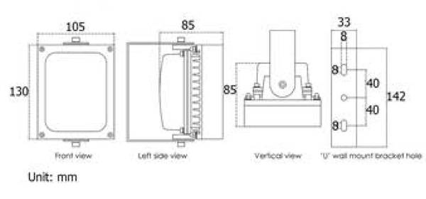 lunaHD L-IR02-P • IR-Reichweite 20m • Öffnungswinkel (H) 120° • integrierter Helligkeitssensor • robustes Metallgehäuse