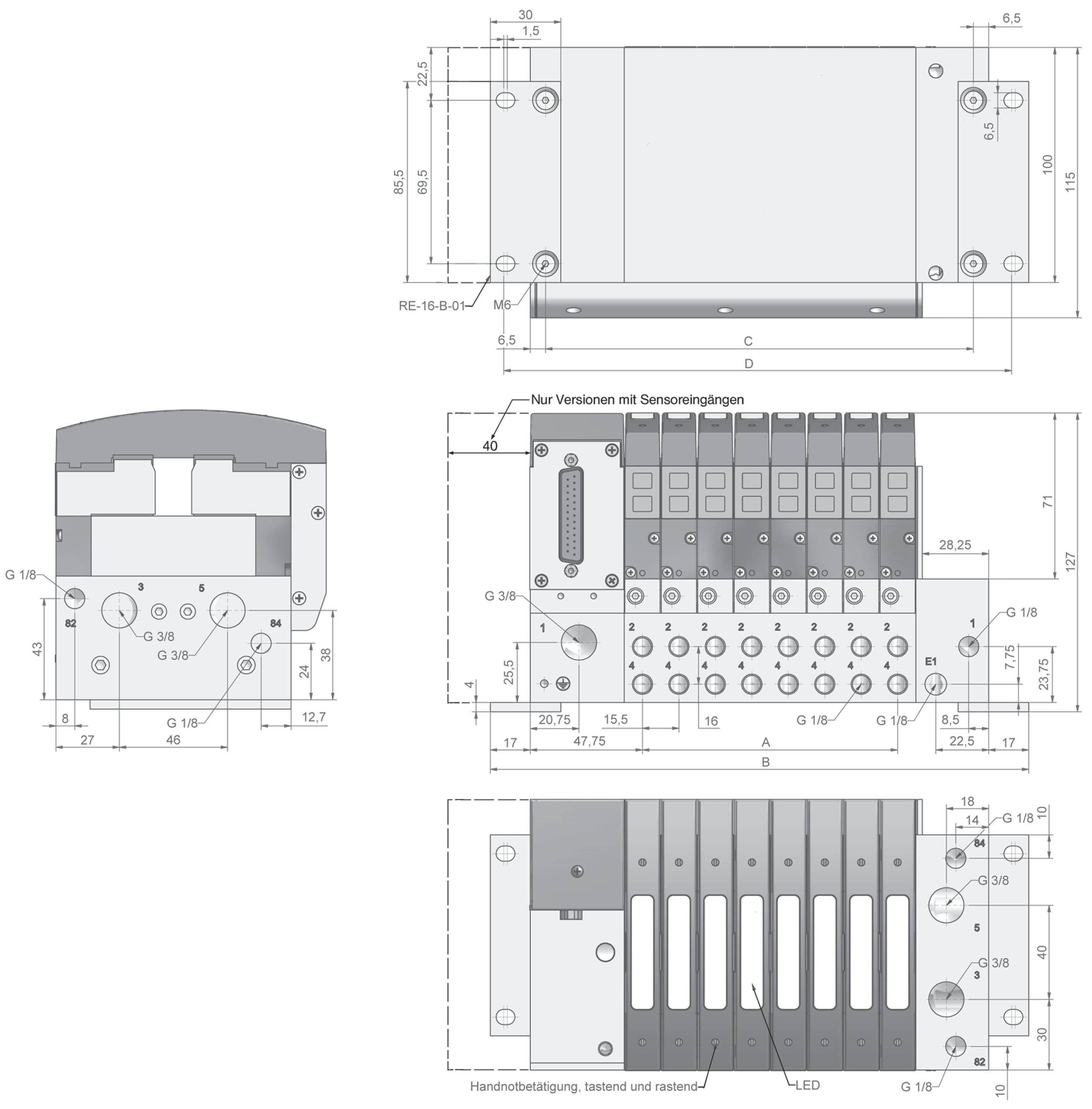 Airtec RE 46-20-B1-1, Ventilterminal o. Ventile, 20-fach, PROFIBUS DP-1