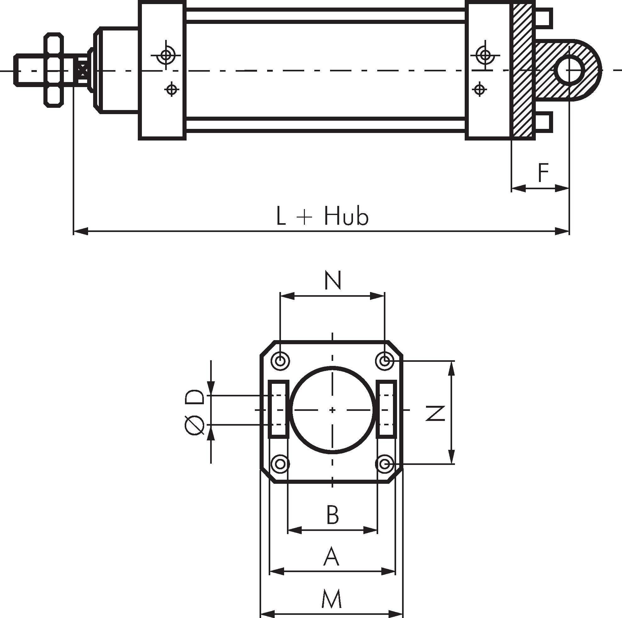 Airtec TC 50, ISO 15552-Gabelschwenkbefestigung 50 mm, Aluminium mit Buchse-1