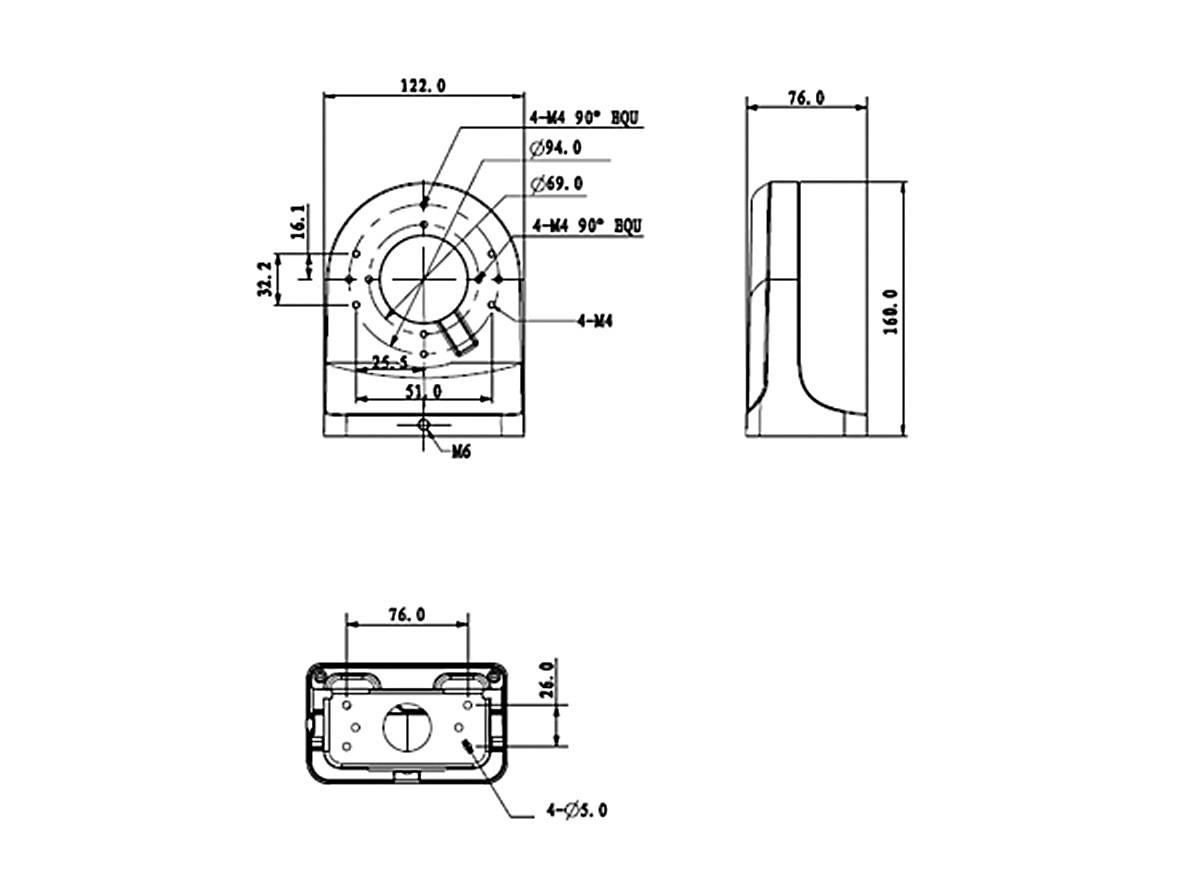 lunaHD L-WH10 • Wandhalter für Dome-Kameras • Material: Aluminium-0