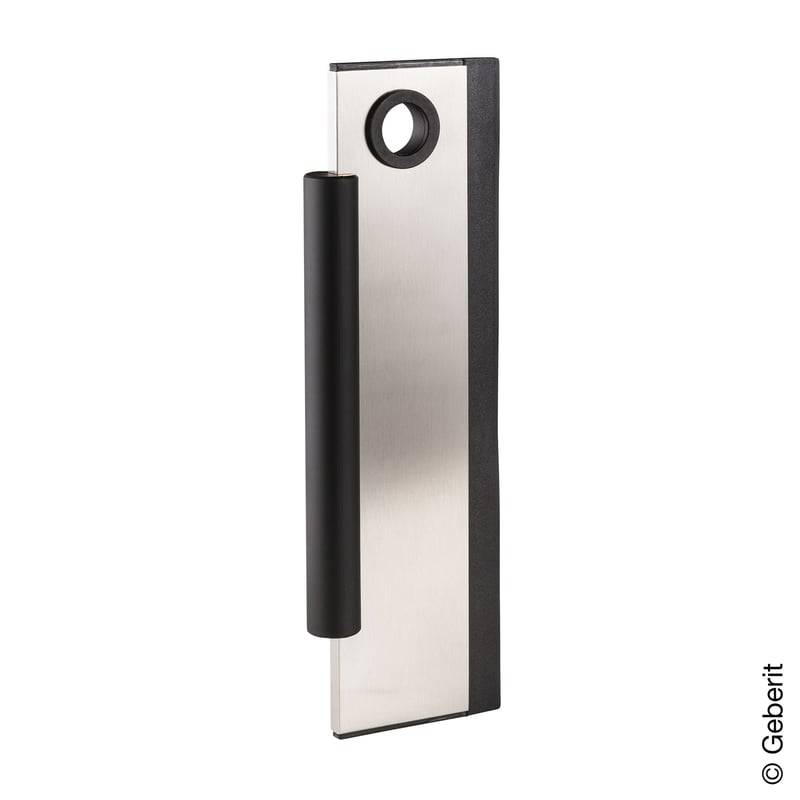 Geberit 154296001, Universal Duschabzieher zum Kleben, zum Schrauben, edelstahl gebürstet/schwarz-0