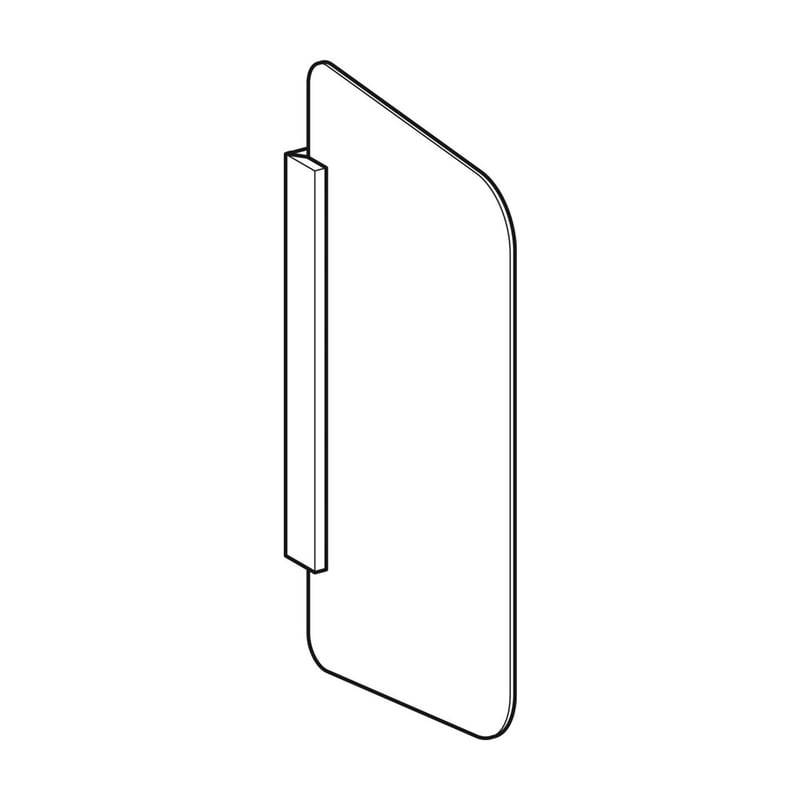 Geberit 115205TD1, Urinaltrennwand Glas weiß/schwarz matt-1