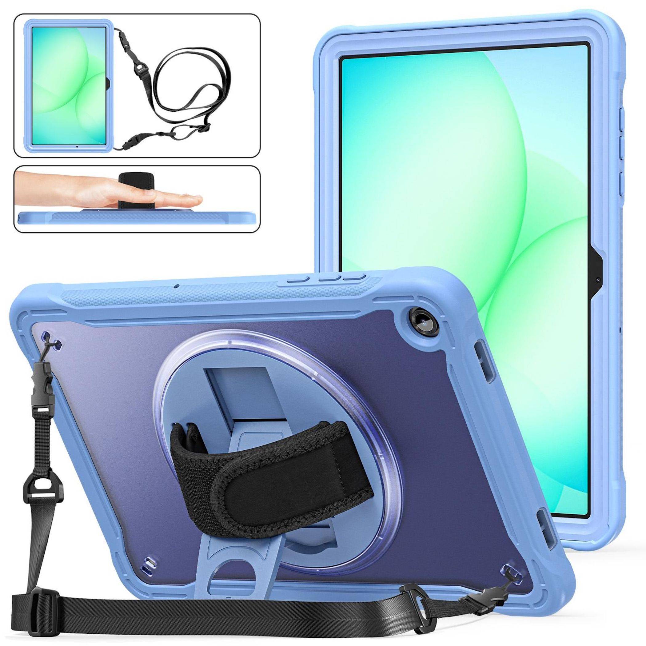 Für Samsung Galaxy Tab A11 Plus 360 Grad Rotation Hybrid Hülle Lila-0
