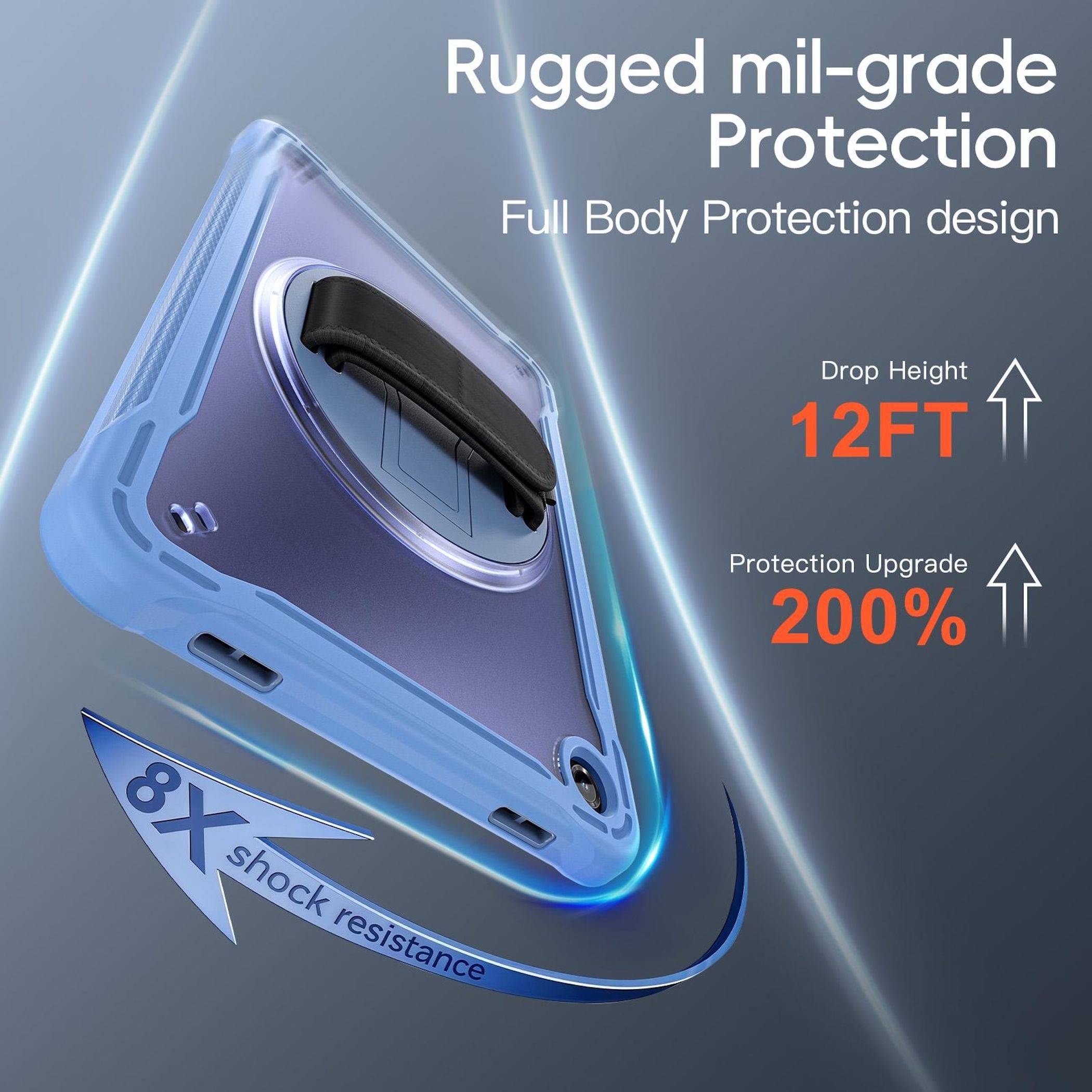 Für Samsung Galaxy Tab A11 Plus 360 Grad Rotation Hybrid Hülle Lila-3