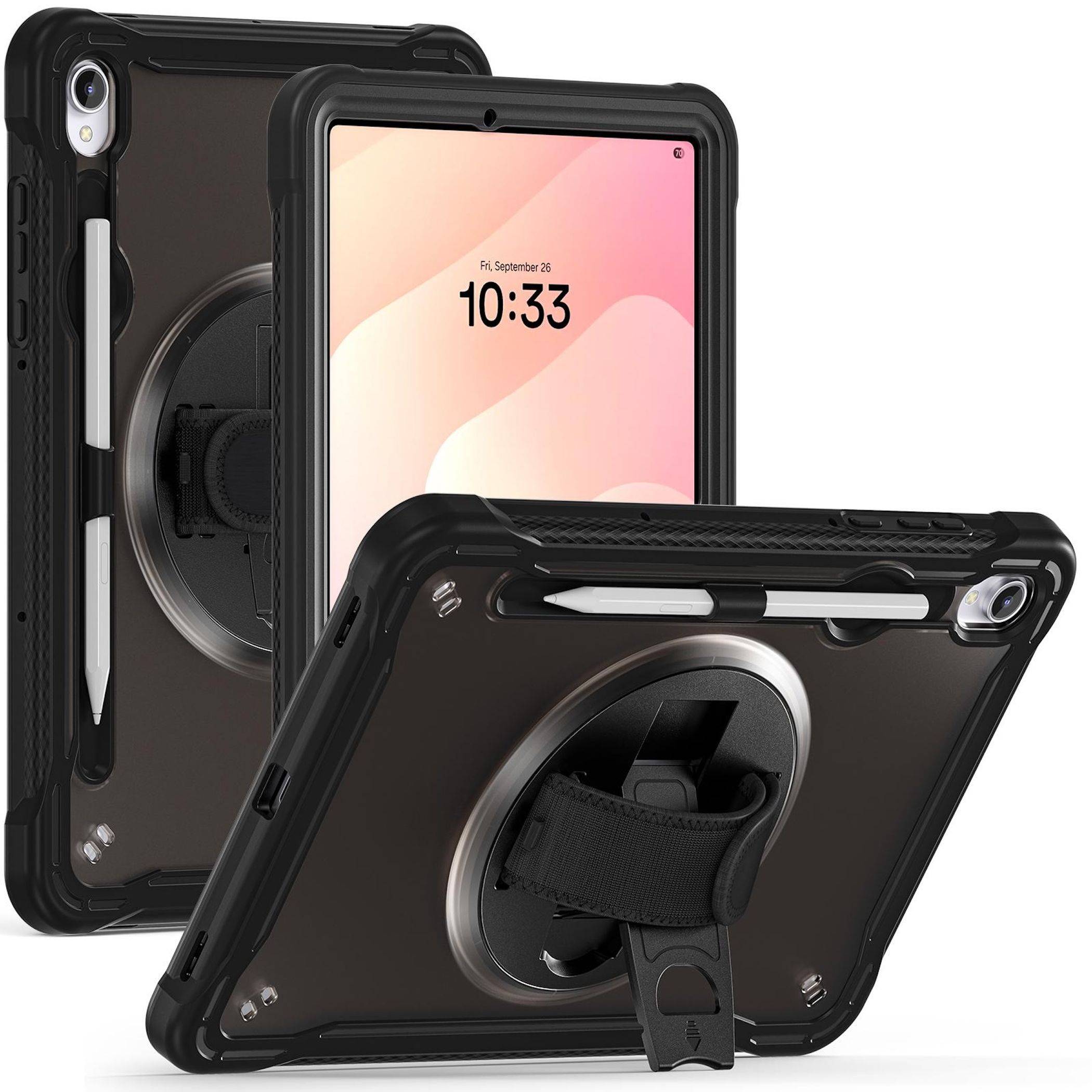 Für Samsung Galaxy Tab S11 360 Rotation Heavy Hybrid Hülle Schwarz-1