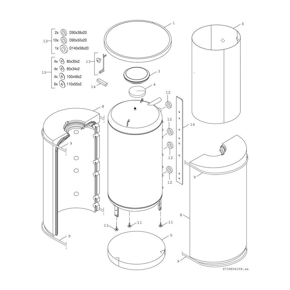 BOSCH Pufferspeicher STORA B 750-6 M 1 B 1820x1030, 750 L, silber-2