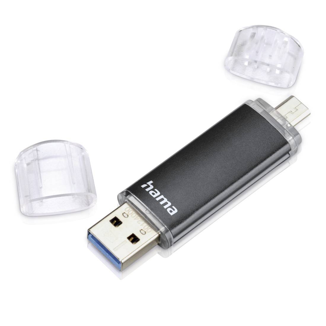 hama 00123998 USB-Stick "Laeta Twin", USB 3.2 Gen 1/USB 2.0, 16 GB, 40MB/s, Schwarz-0