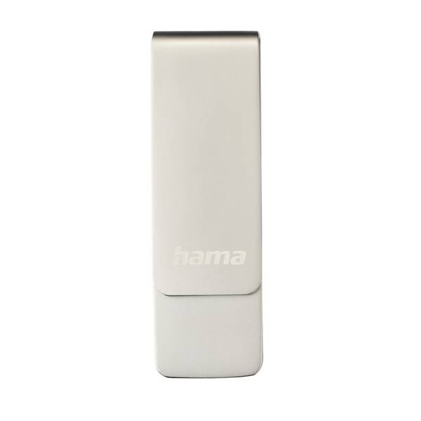 hama 00182497 USB-Stick "Uni-C Rotate Pro", USB-C 3.2 Gen 1, 256GB, 100MB/s, Silber