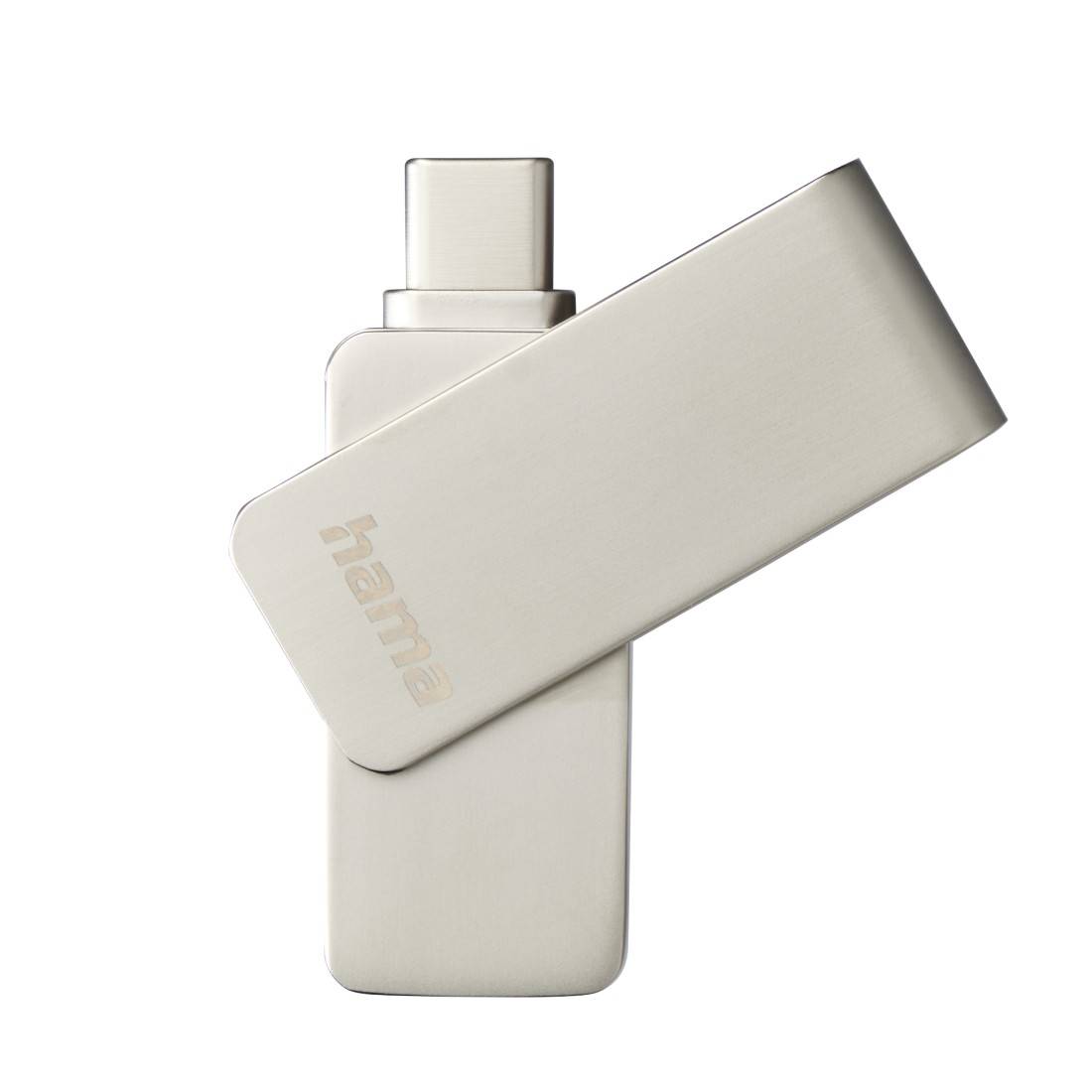 hama 00182497 USB-Stick "Uni-C Rotate Pro", USB-C 3.2 Gen 1, 256GB, 100MB/s, Silber-1