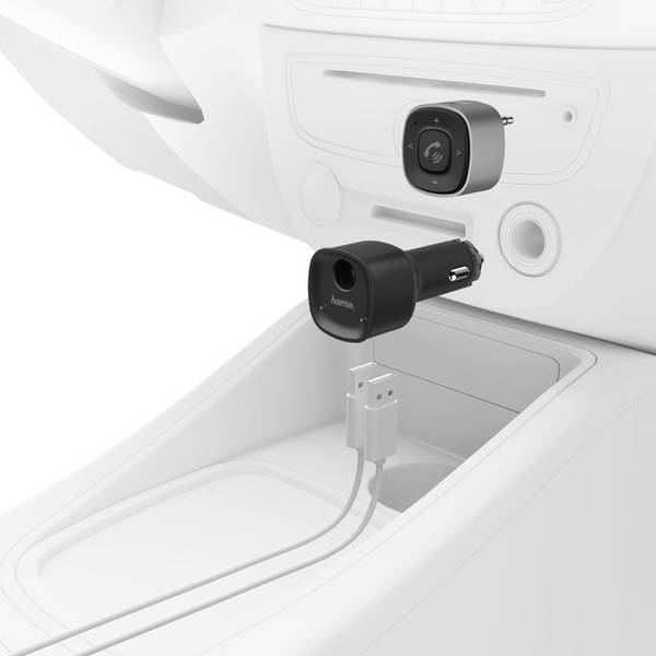 hama 00014159 Bluetooth®-Receiver für Kfz, mit 3,5-mm-Stecker und USB-Ladegerät