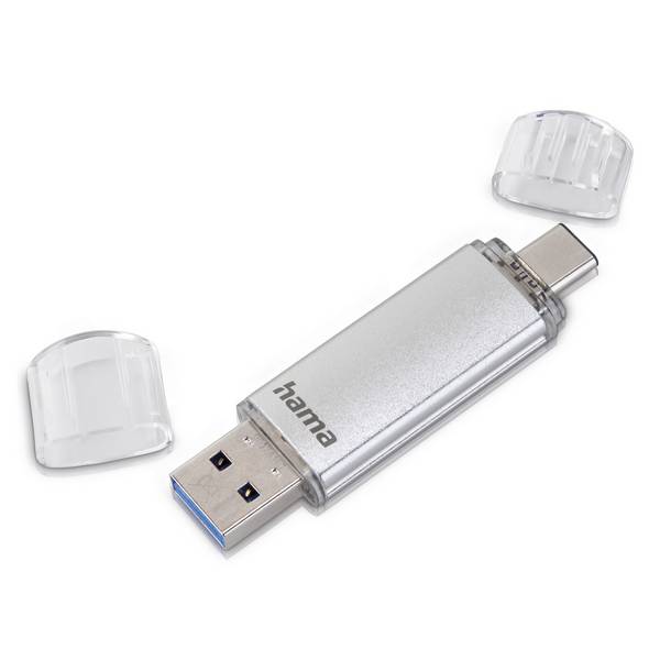 hama 00181075 USB-Stick "C-Laeta", USB-C 3.2 Gen 1, 256GB, 70 MB/s, Silber