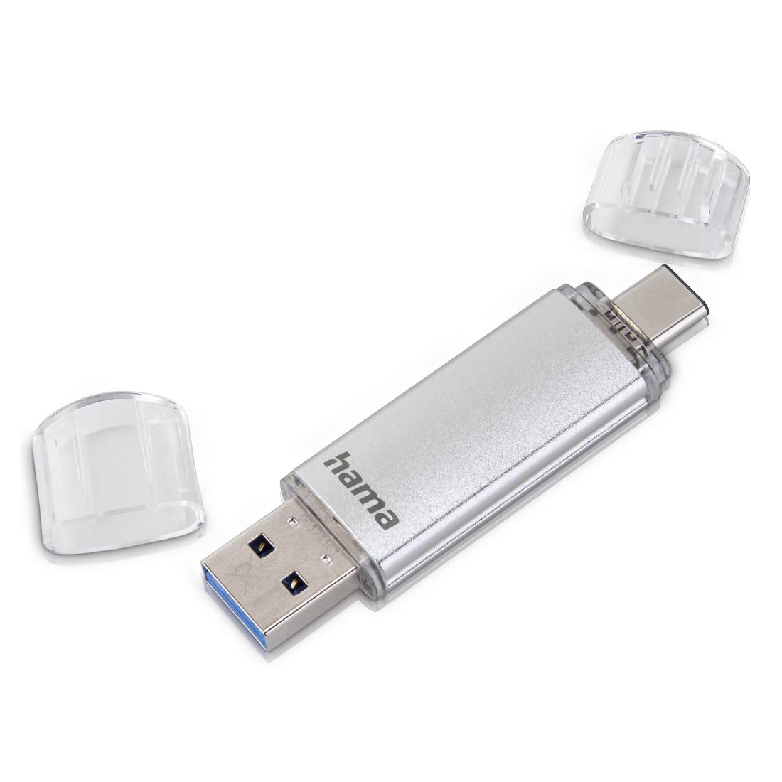 hama 00181075 USB-Stick "C-Laeta", USB-C 3.2 Gen 1, 256GB, 70 MB/s, Silber-0