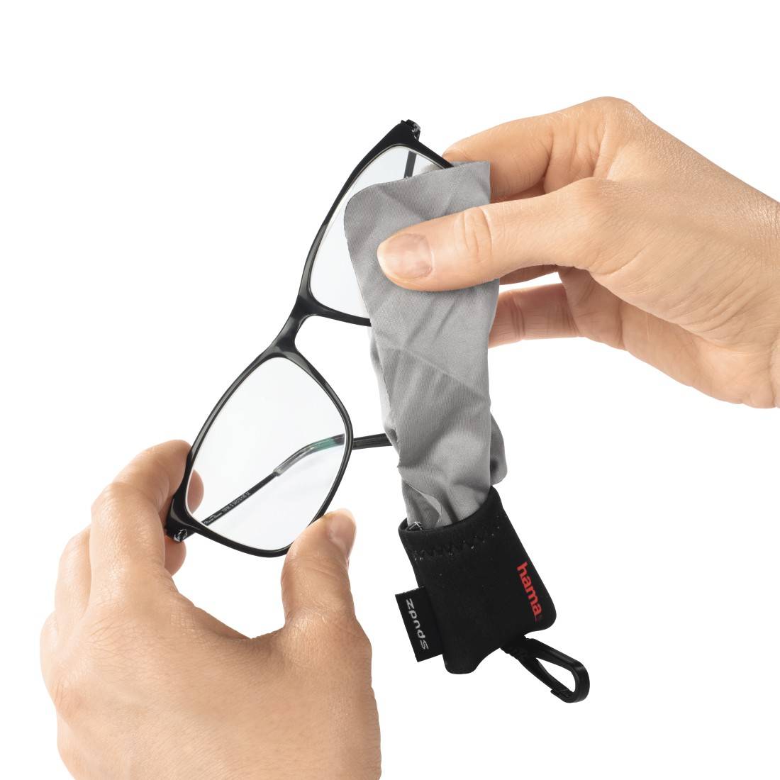 hama 00005840 Mikrofaser-Reinigungstuch "Pocket", Schwarz-1