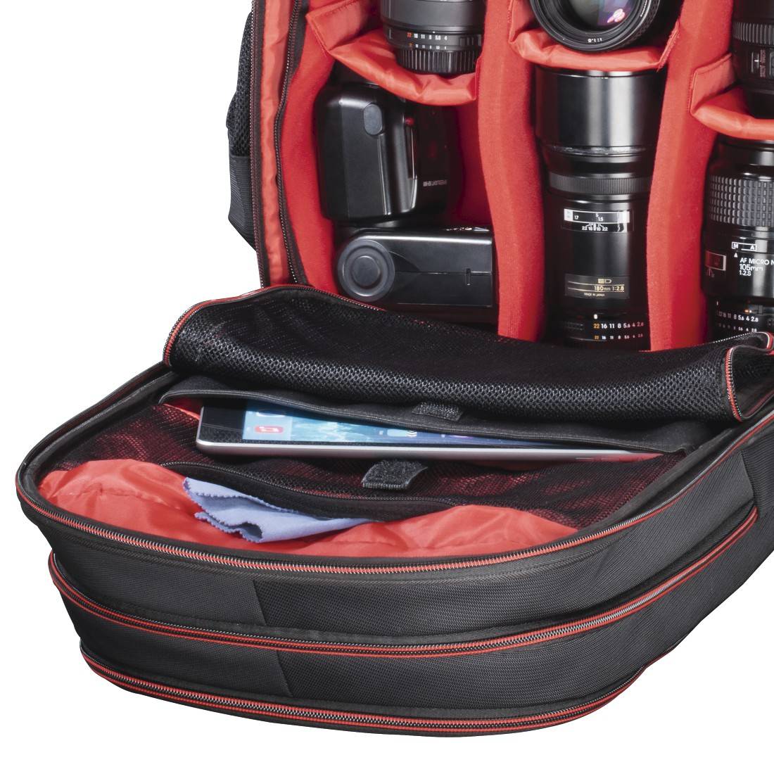 hama 00139854 Kamera-Trolley "Miami", 200, Schwarz/Rot-1
