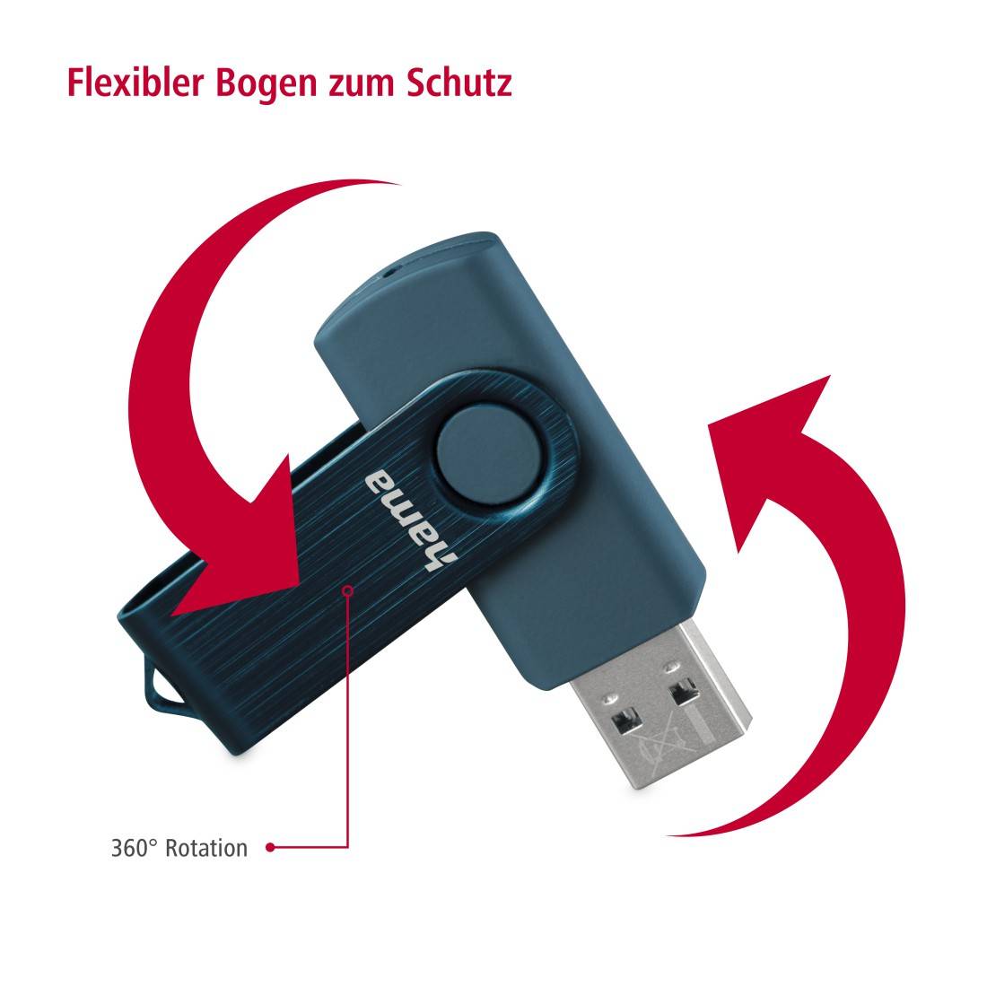 hama 00182464 USB-Stick "Rotate", USB 3.2 Gen 1, 64GB, 70MB/s, Petrolblau-3