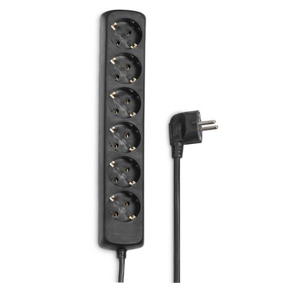 hama 00030393 Steckdosenleiste 6-fach, 1,4 m, Schwarz