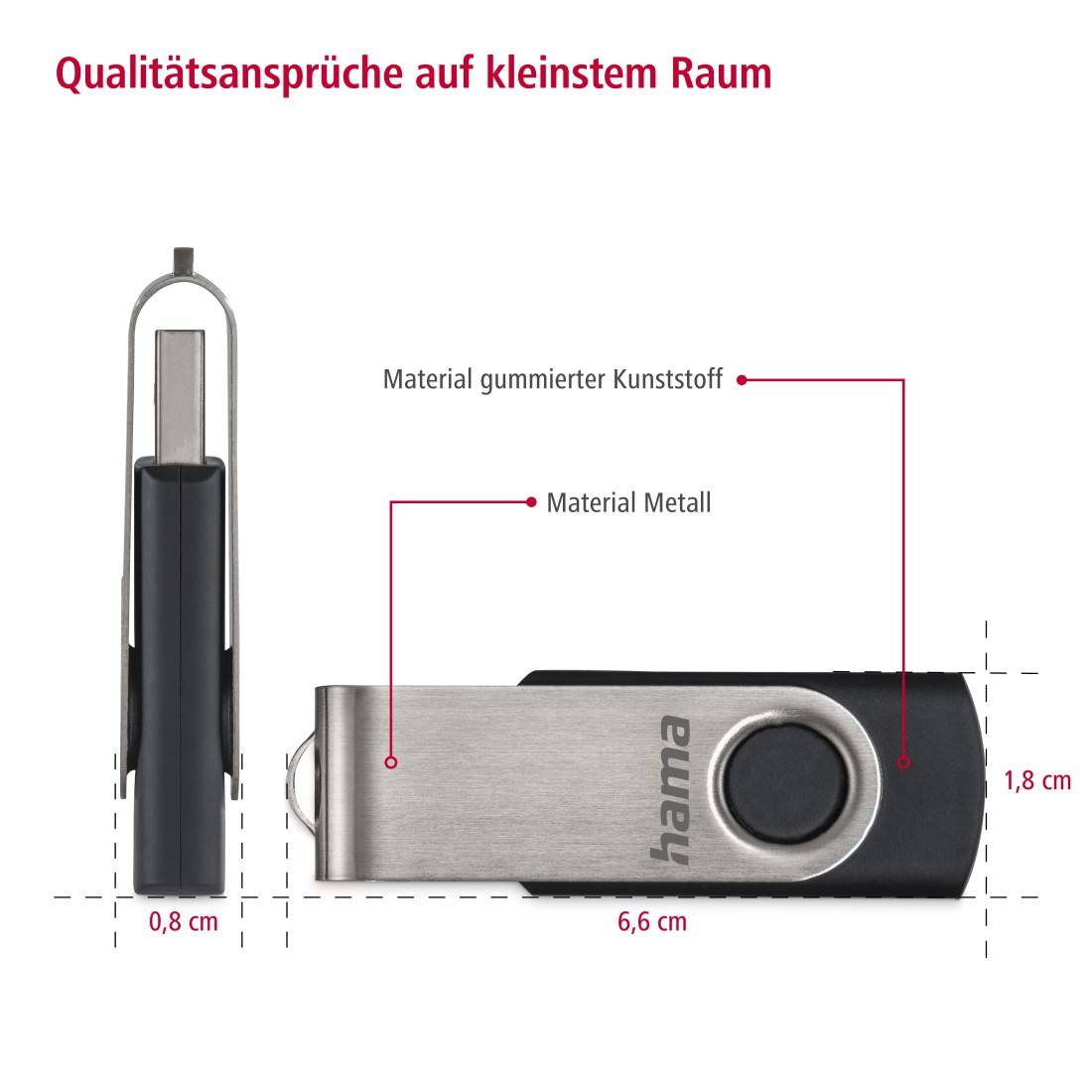 hama 00108029 USB-Stick "Rotate", USB 2.0, 32GB, 10MB/s, Schwarz/Silber-3