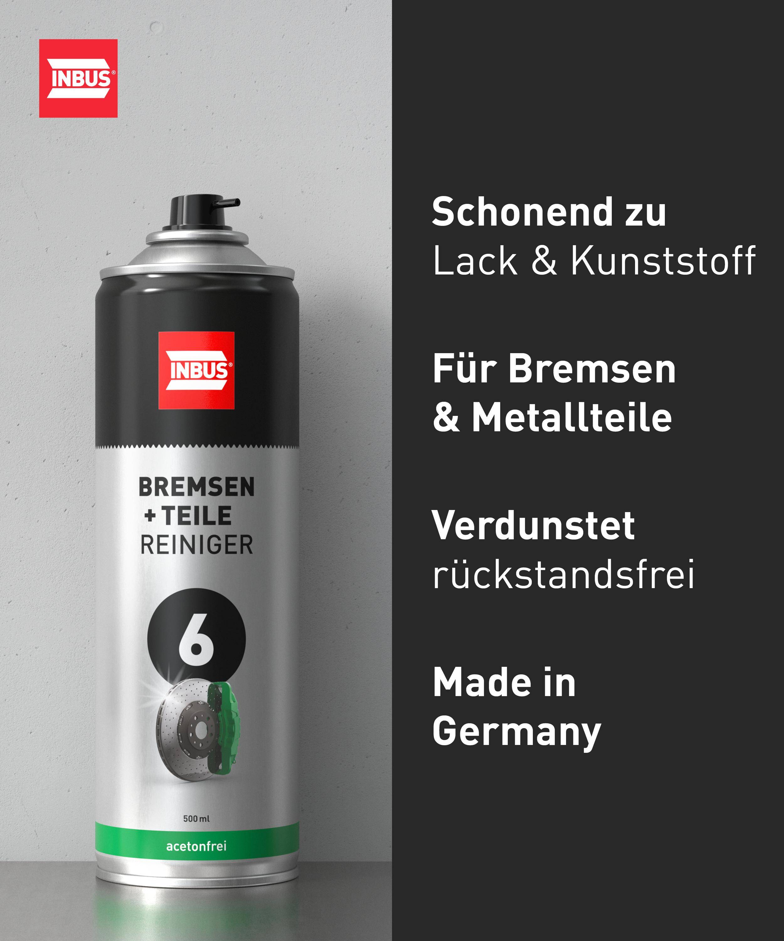 INBUS Bremsenreiniger + Teilereiniger (acetonfrei) 24x 500ml, Montagereiniger-1