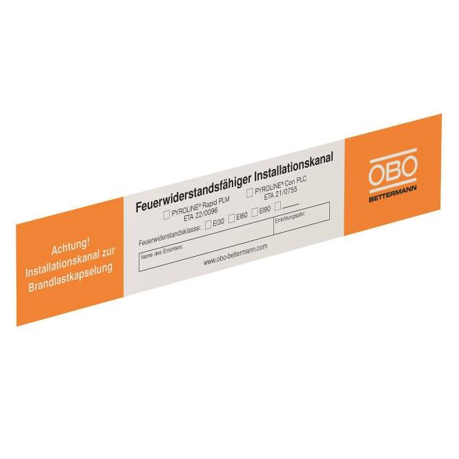 OBO IP PYL DE Kennzeichnungsschild f.Kanalsystem 250x43 7214740 Install.Baumaterial Brandschutz-0