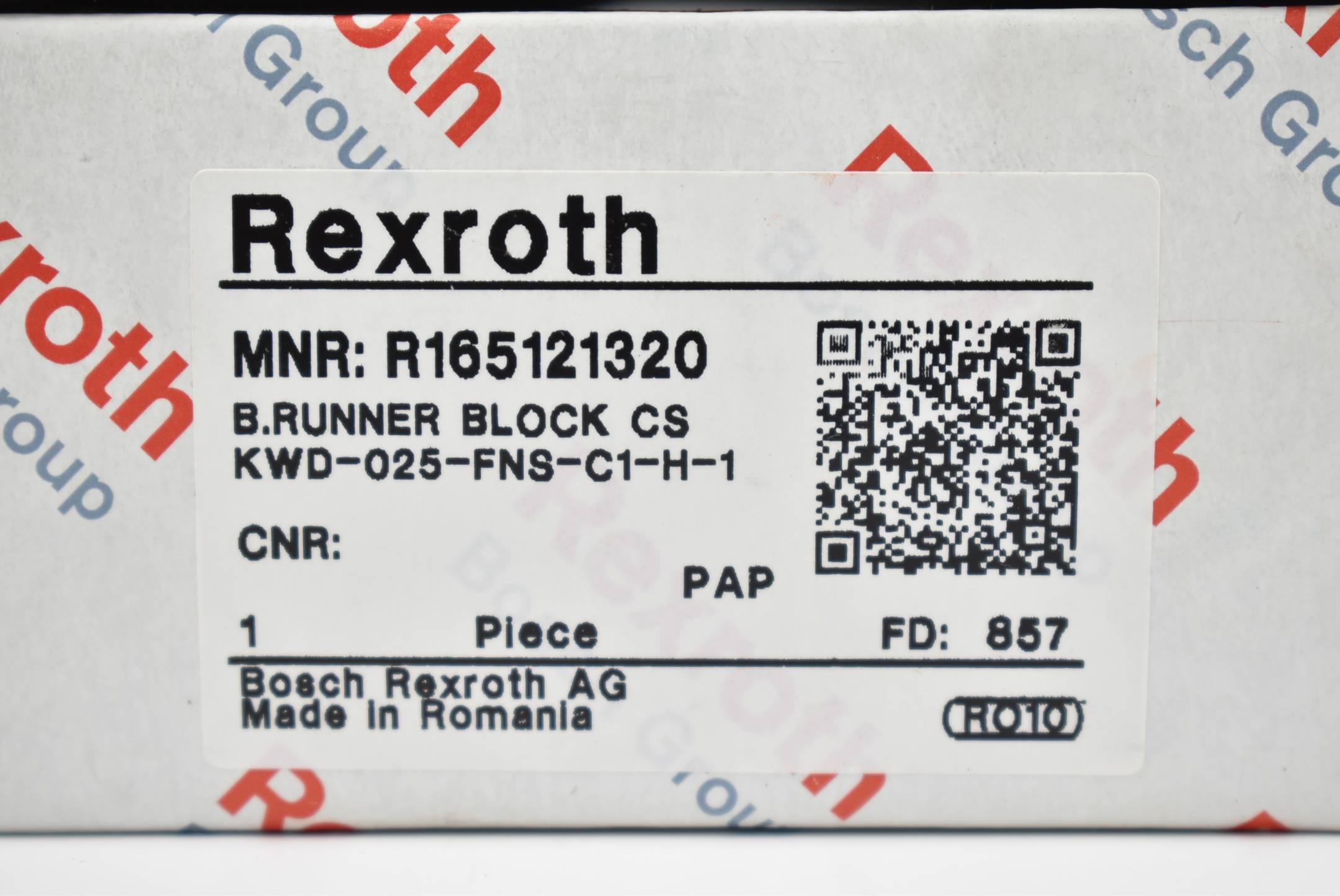 BOSCH REXROTH KWD-025-FNS-C1-H-1, Kugelwagen, Baugröße 25, Stahl CS, Genauigkeit Hoch, Ohne Kugelkette, R165121320-2